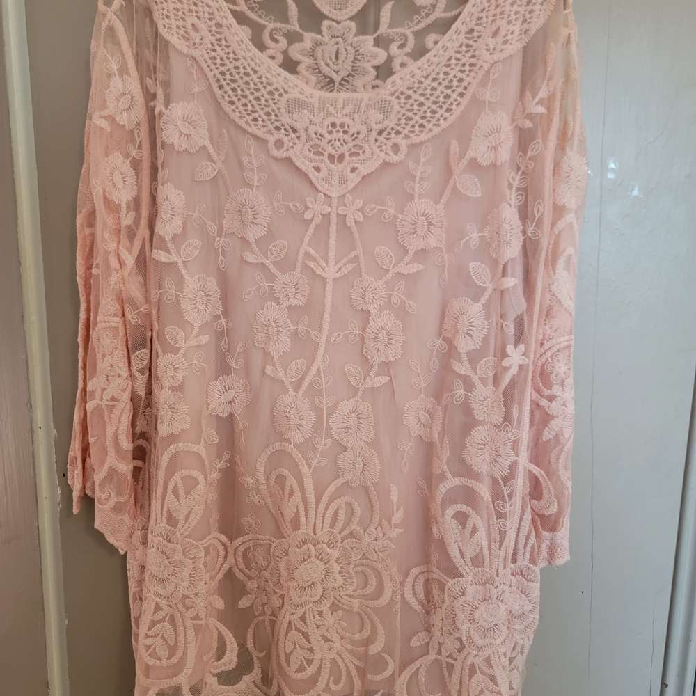 Pink Lace Floral Top